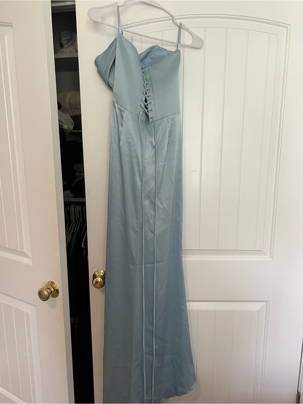 Anthropologie Strapless Powder Blue Dress - Picture 4 of 6